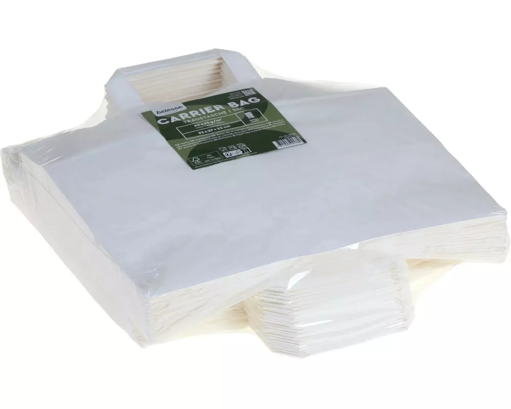 belesse nature Papiertragetasche weiss 50 Stück