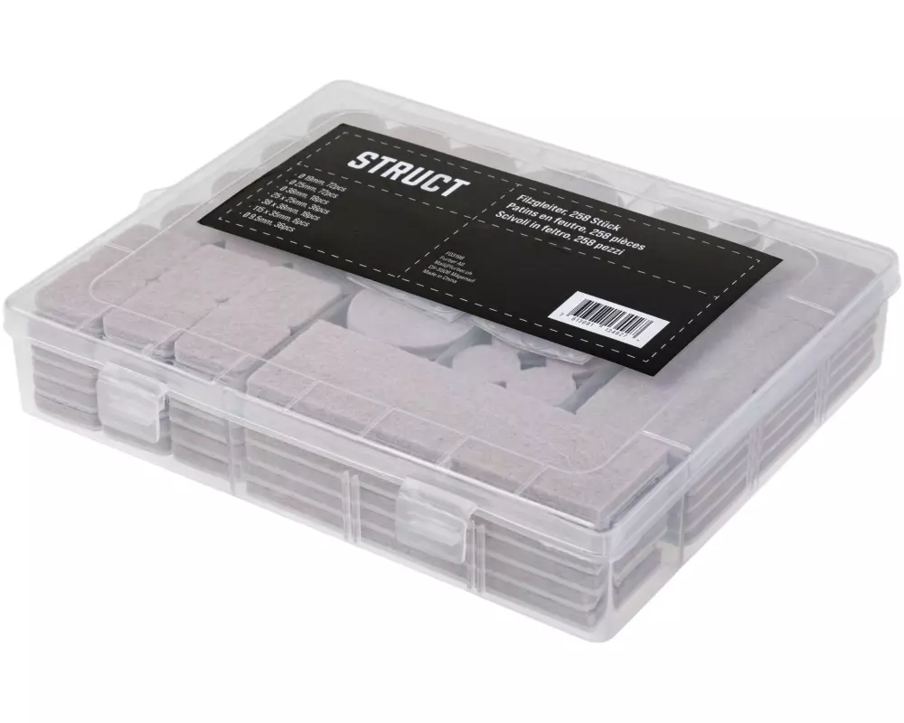 STRUCT Filzgleiter 258-teilig, Schwarz