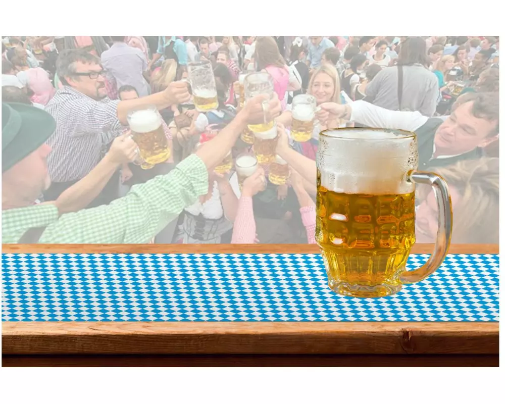 Folat Tischläufer 65 cm x 6 m, Blau/Weiss