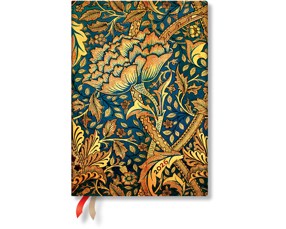 PAPERBLANKS Agenda Morris Windrush 2026 FD0684-9 1W/2S HOR Midi SC DE 13x18cm