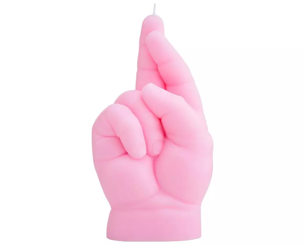 Mandatus Kerze Candle Hand Baby Crossed Fingers, Rosa
