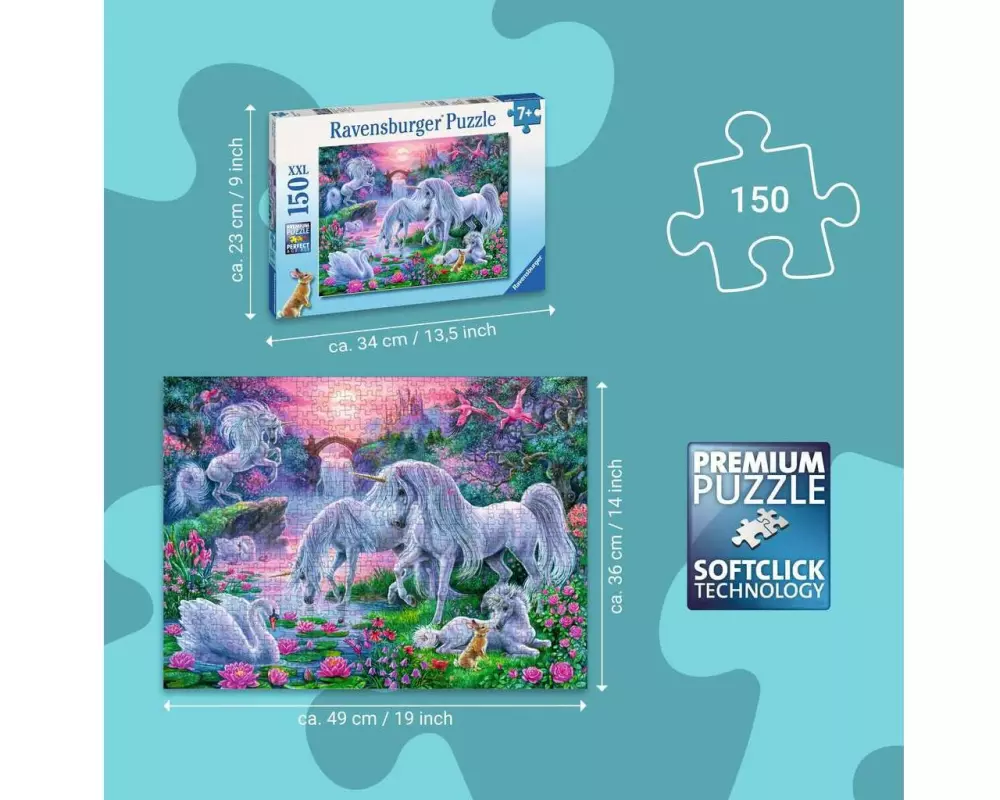 Ravensburger Puzzle Einhörner im Abendrot 150 XXL Teile