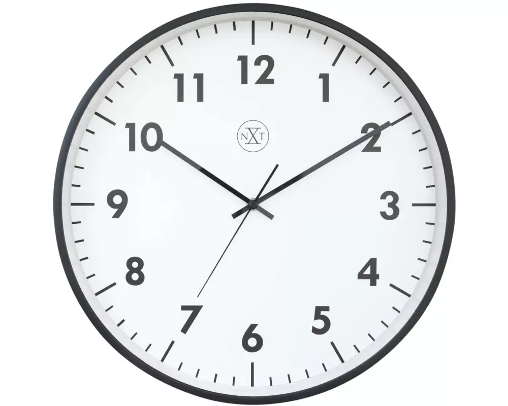 NeXtime Wanduhr New Ø 40 cm, Schwarz