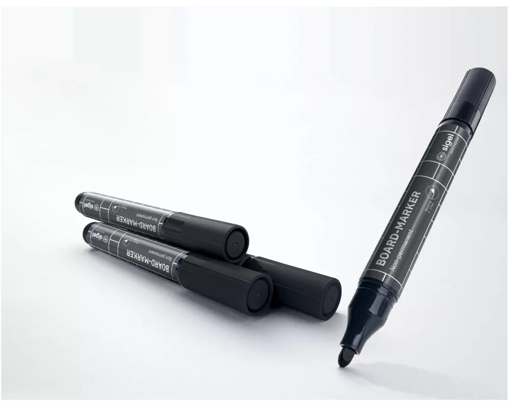 Sigel Whiteboard-Marker 4 Stück, Schwarz