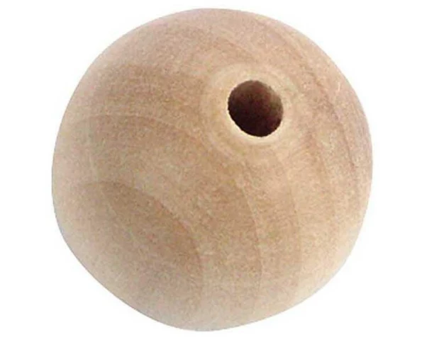 Rico Design Holzperlen Gebohrt 15 mm Nature, 25 Stück