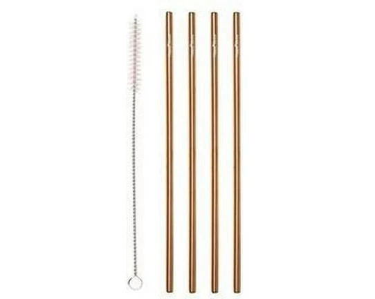 Barprofessional Strohhalme 4 Stück, Kupfer