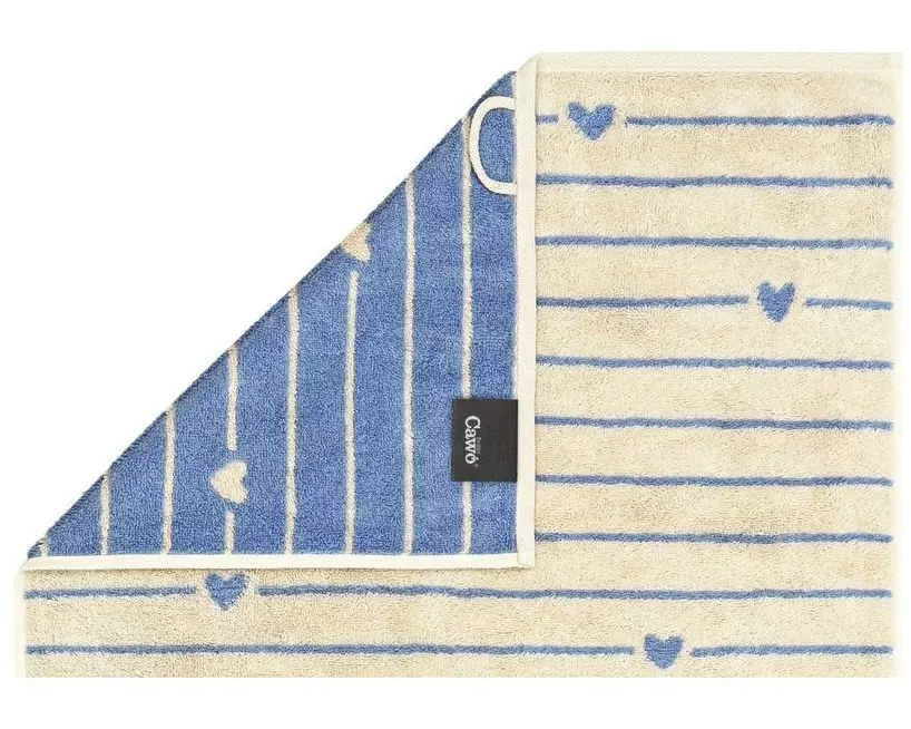 Cawö Handtuch Heart Beats 50 x 100 cm, Blau