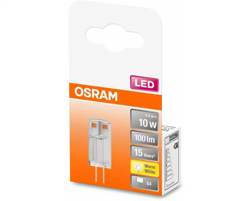 OSRAM Lampe Star Pin 10, 0.9W, G4 Warmweiss (WW)