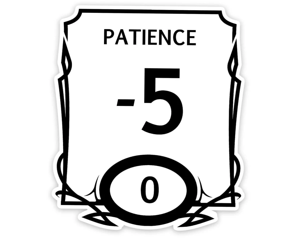 Glass Staff Stat Block Patience Sticker Schwarz/Weiss