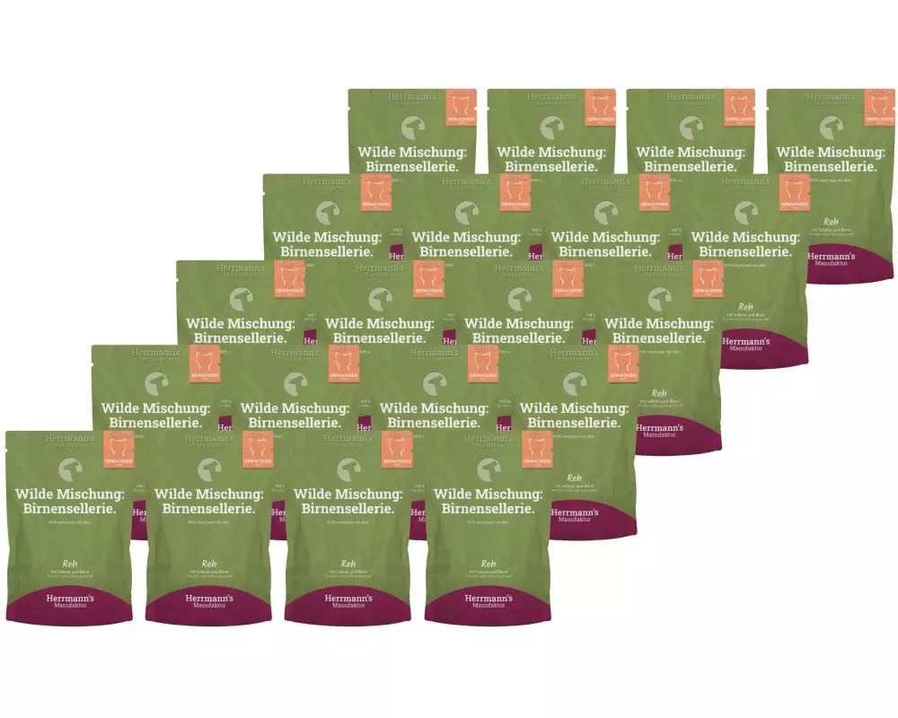 Herrmann's Nassfutter Reh mit Sellerie und Birne, 20 x 100g