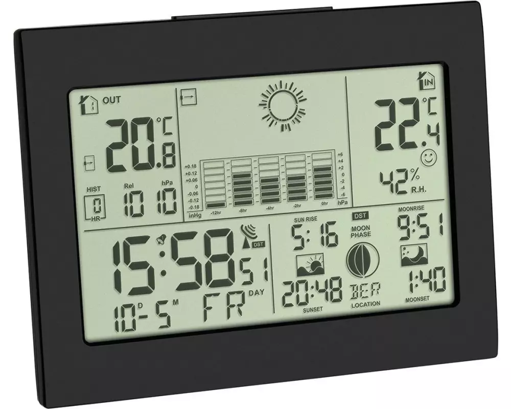 TFA Dostmann Wetterstation Horizon Schwarz