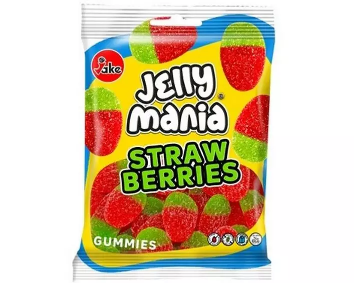 Jake Jellymania Strawberries Sour halal 100 g