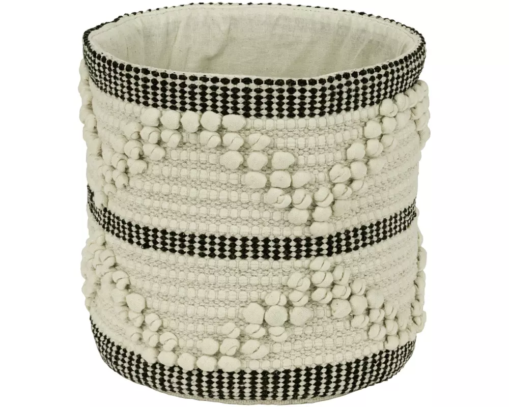 EGLO Aufbewahrungskorb Toyama 20 x 20 cm, Creme/Schwarz