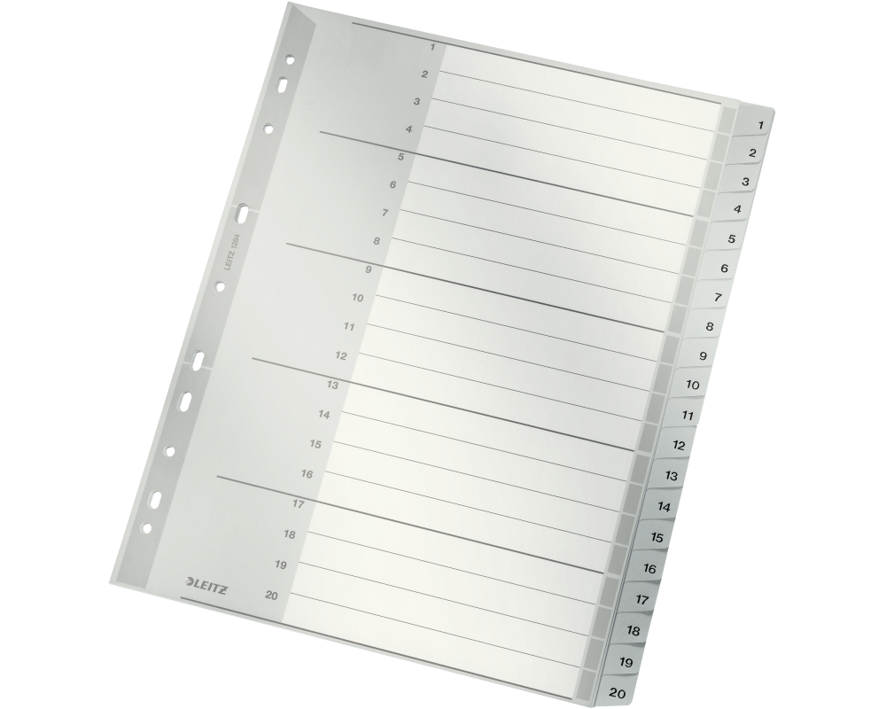 LEITZ Register PP A4 12840000 grau 1-20