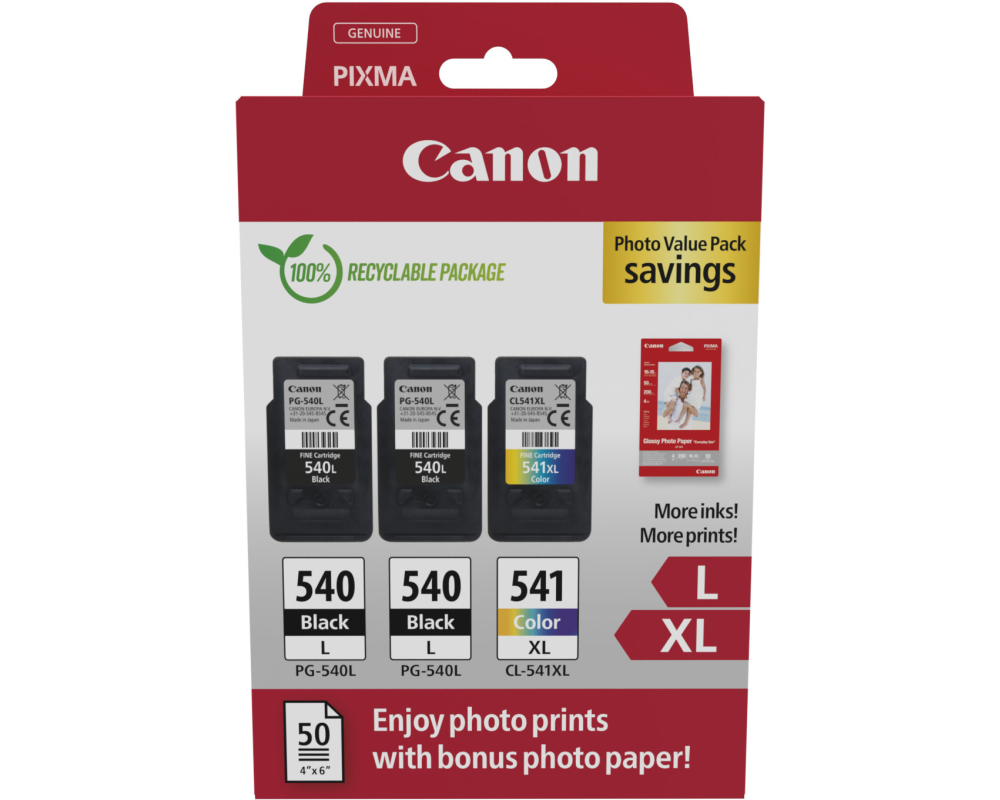 Canon Tinte 2xPG-540L/1xCL-541XL Photo Black/Cyan/Magenta/Yellow