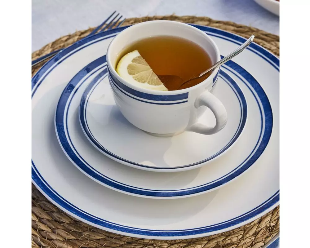 Tognana Tognana Kaffeetassen-Set Filu 260 ml , 6 Stück, Weiss/Blau