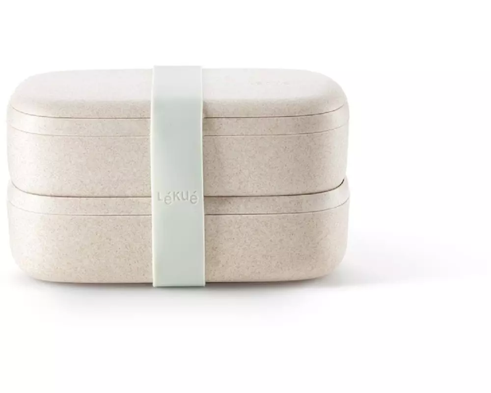Lékué Lunchbox To Go Bio, 2 x 0.5 Liter, Beige