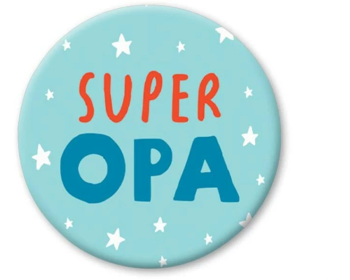 Cart Haftmagnet Super Opa 1 Stück, Blau/Rot