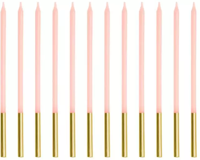 Partydeco Kerze Rosa, 14 cm, 12 Stück