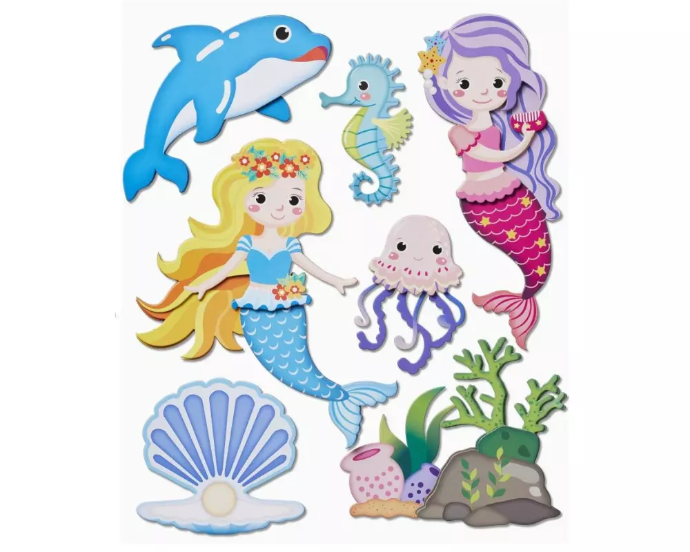 HobbyFun 3D-Sticker Meerjungfrau 1 Blatt