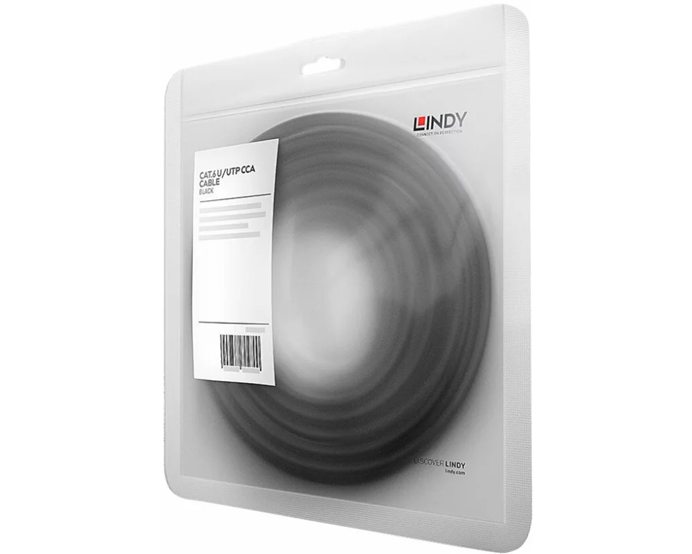 LINDY Basic Cat.6 U/UTP Cable, black, 0,5m