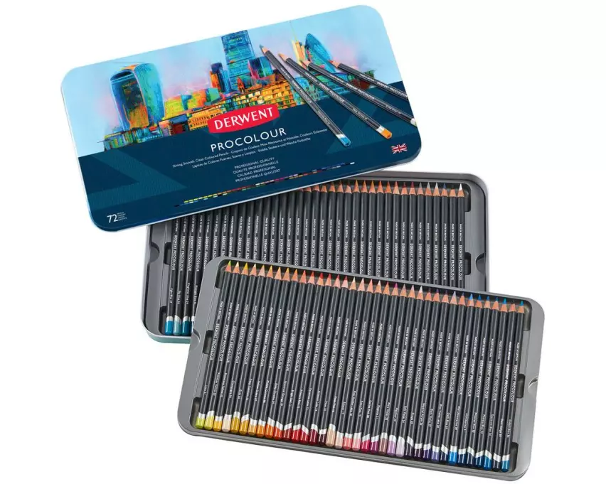 Derwent Procolour Buntstifte, 4 mm runder Kern, 72-teilig