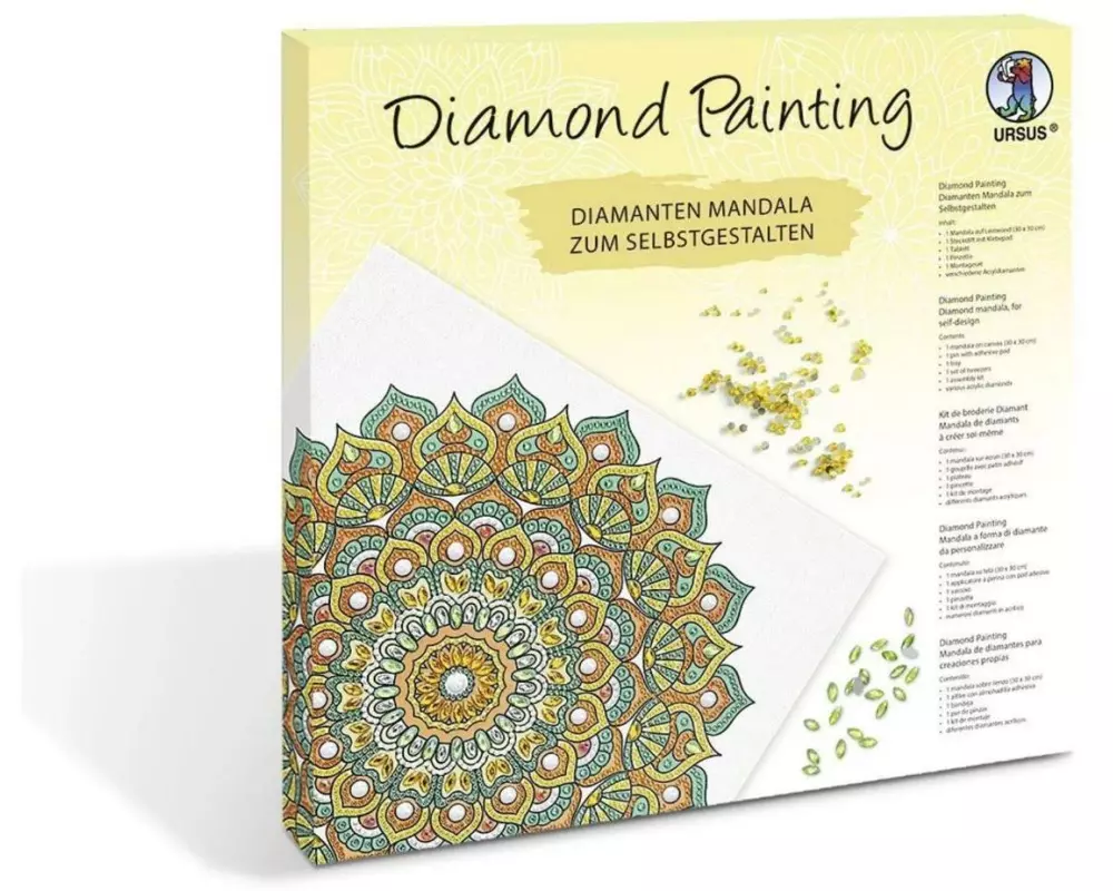 URSUS Bastelset Diamond Painting Mandala 30 x 30 cm