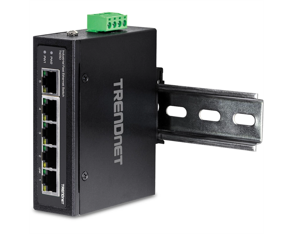 TRENDnet TI-E50 Industrial Fast Ethernet DIN-Rail Switch 5-Port