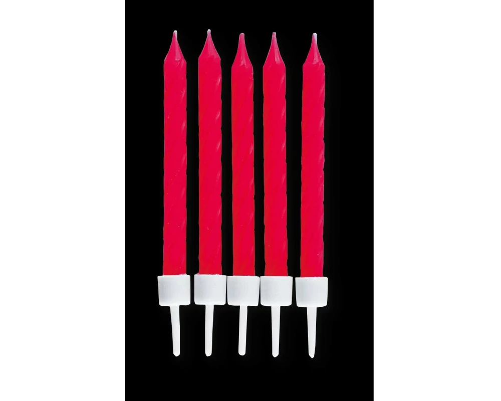 Städter Kerze mit Halter 10 Stück, Rot, 7.5 cm