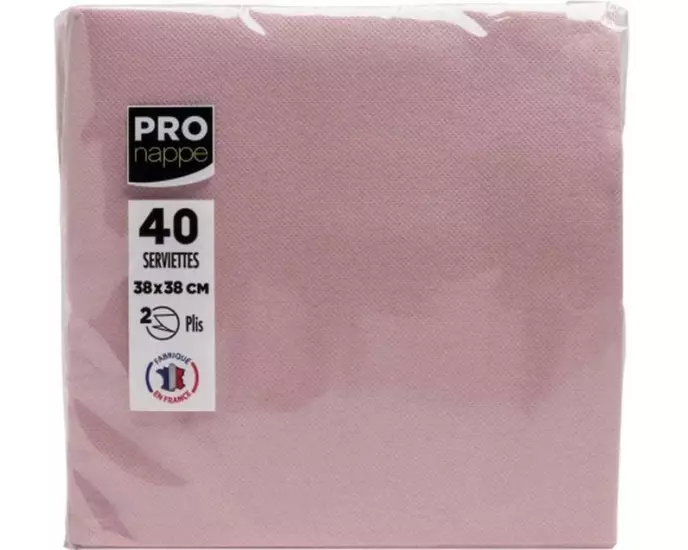PRO nappe Papierservietten Altrosa 38 cm x 38 cm, 40 Stück