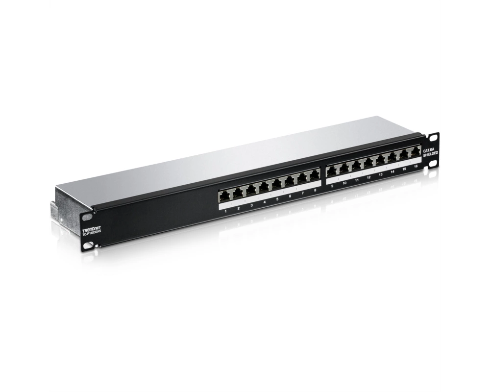 TRENDnet TC-P16C6AS Patch Panel, 16-Port Cat6a geschirmt