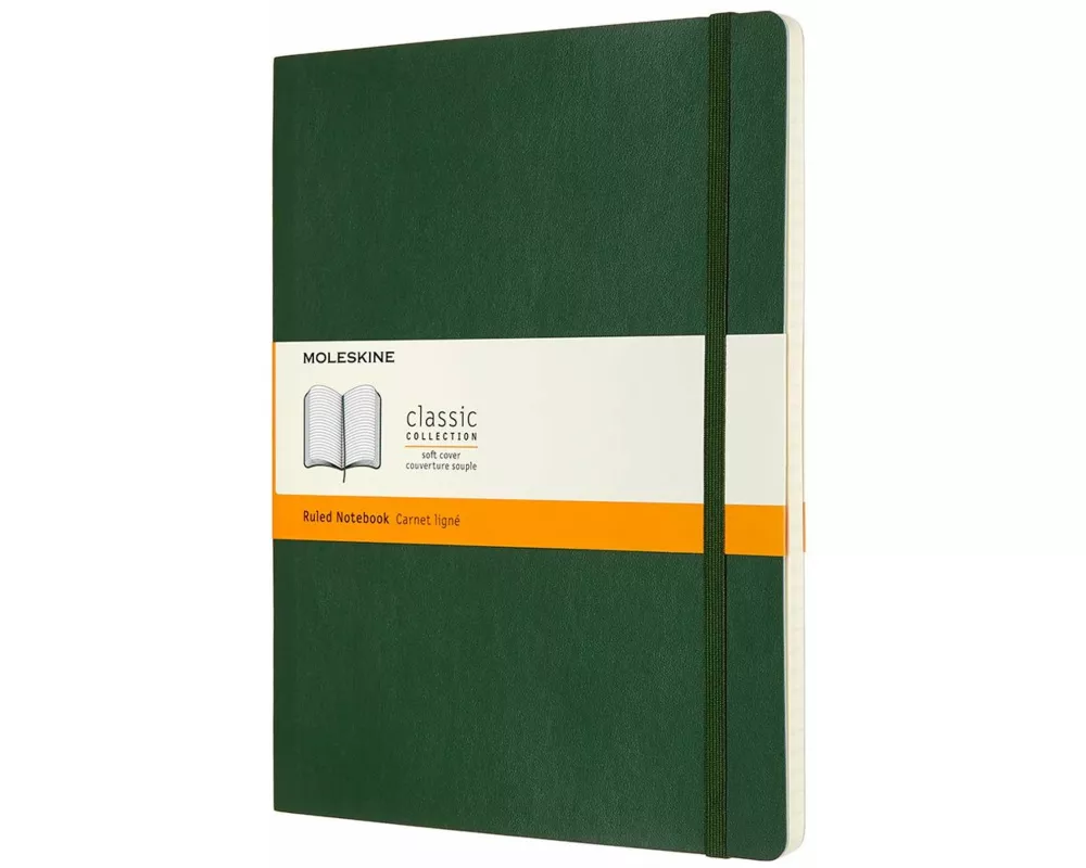 Moleskine Notebook XL, Ruled, Soft Cover, Myrtle Green