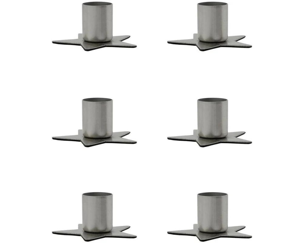 House Doctor Kerzenhalter Stage 6er Set Silber/Grau,