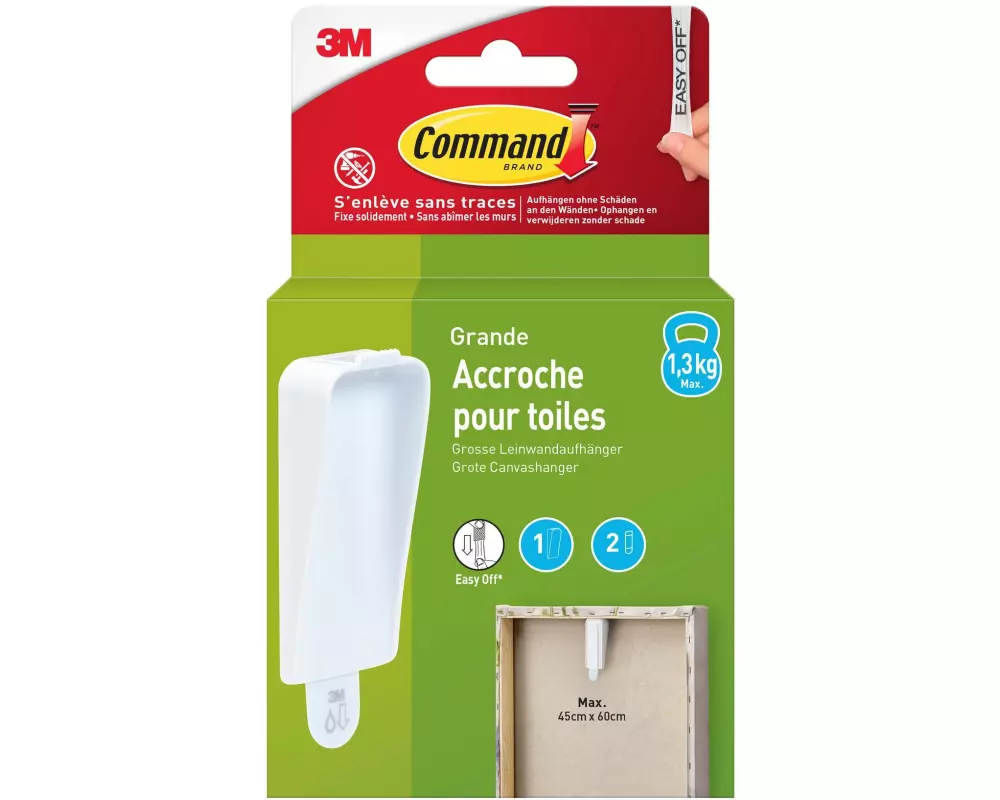 3M Leinwandaufhänger 17044 WhI-1-FGN weiss, gross