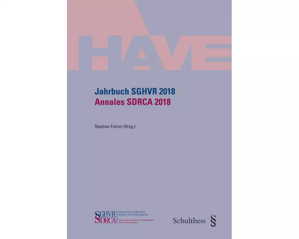 Jahrbuch SGHVR 2018 / Annales SDRCA 2018
