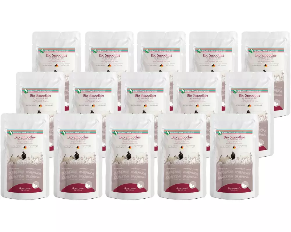 Herrmann's Nassfutter Bio Smoothie mit Gemüse und Obst, 15 x 150g