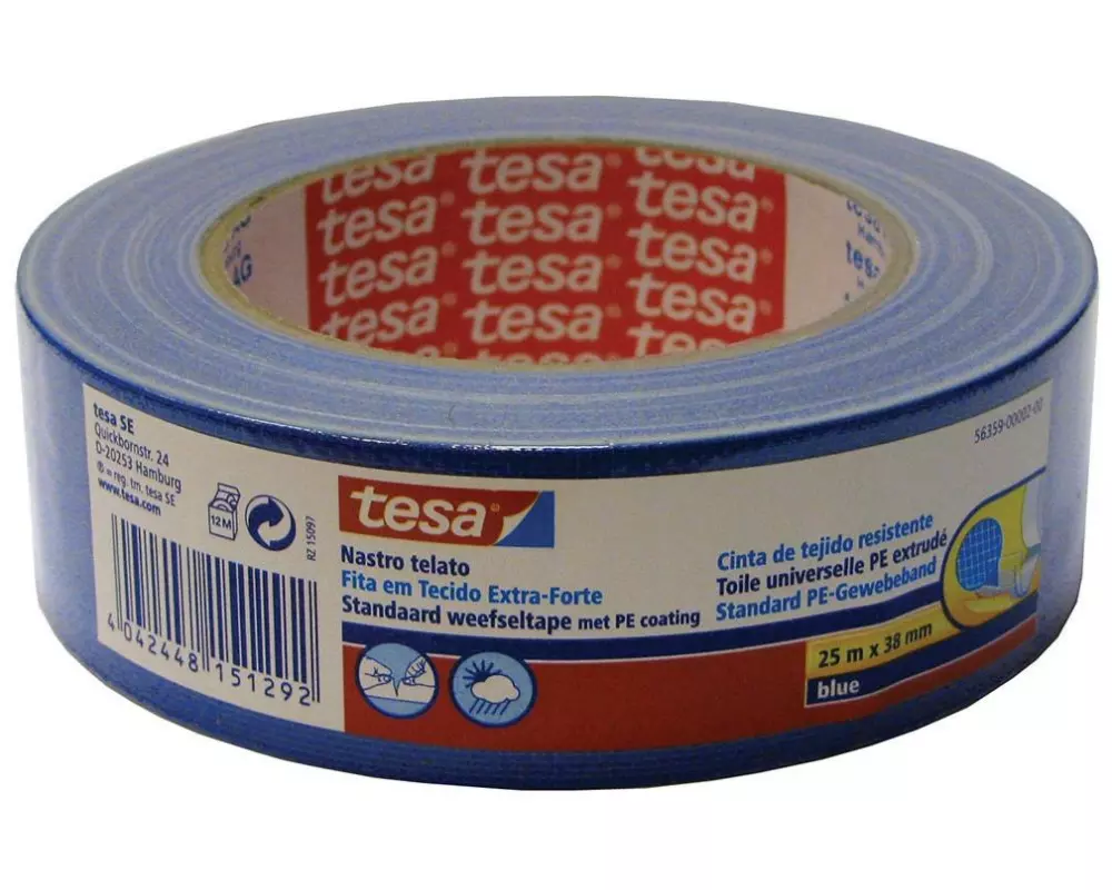 tesa Gewebeband 25 m x 38 mm, Blau
