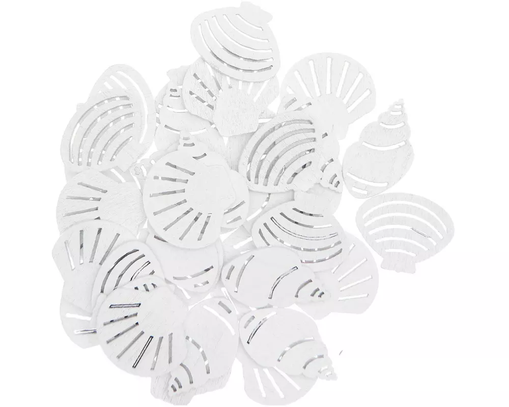 Rico Design Streudeko Muscheln 36 Stück, Weiss
