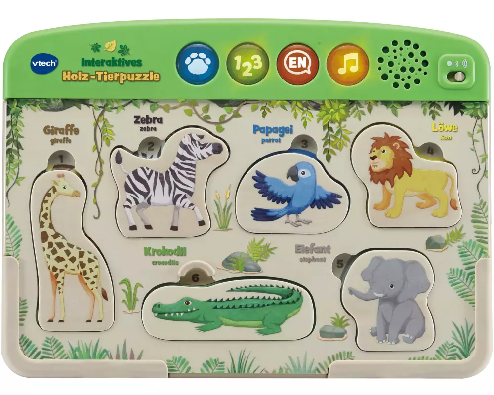 Vtech Steckspiel Interaktives Holz-Tierpuzzle