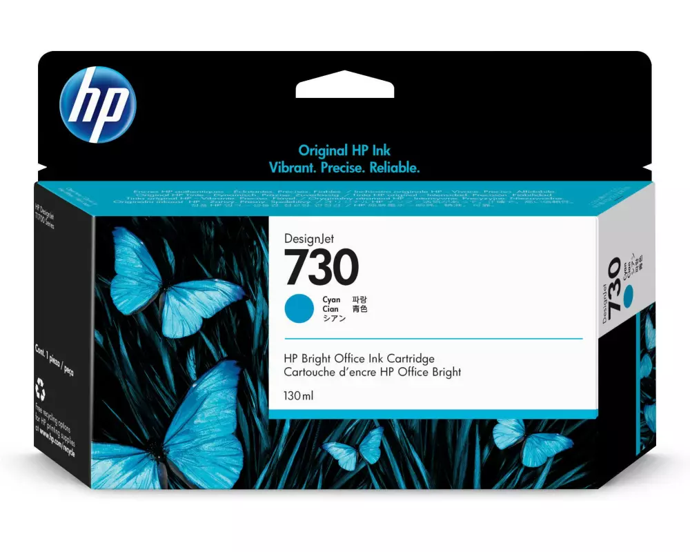 HP Tinte Nr. 730 (P2V62A) Cyan