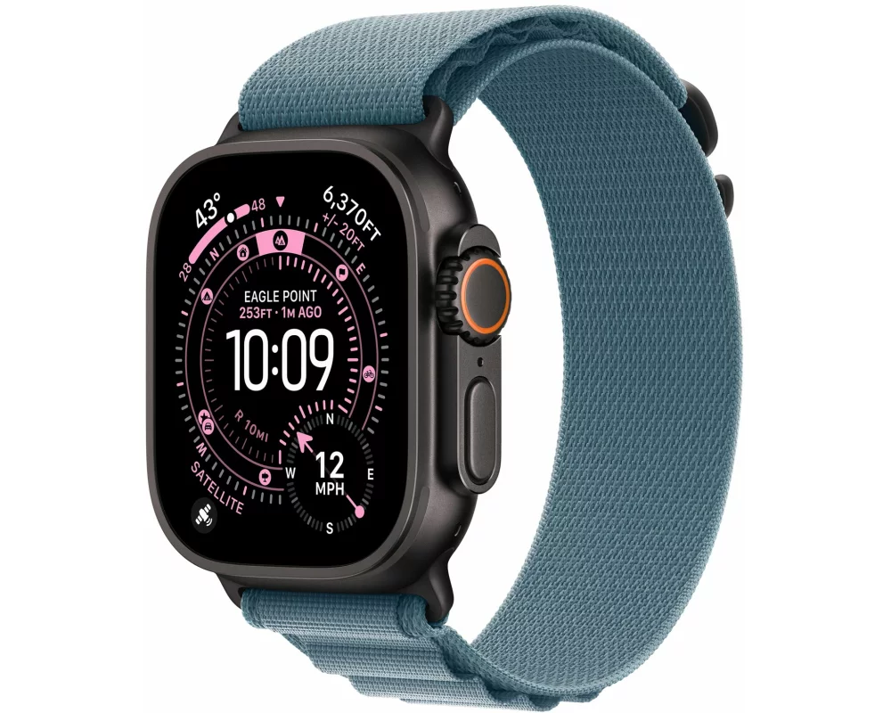 Apple Alpine Loop 49 mm Light Blue Black Titanium Small