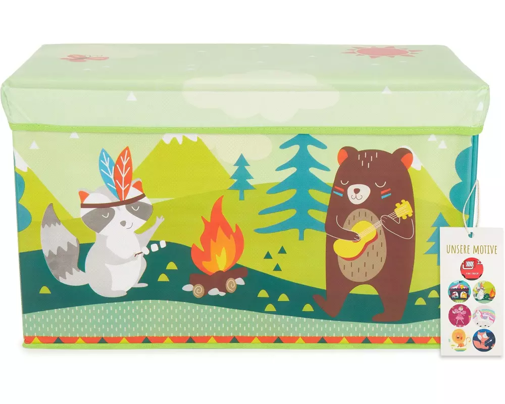 bieco 2in1 Aufbewahrungsbox und Bank Waldtiere