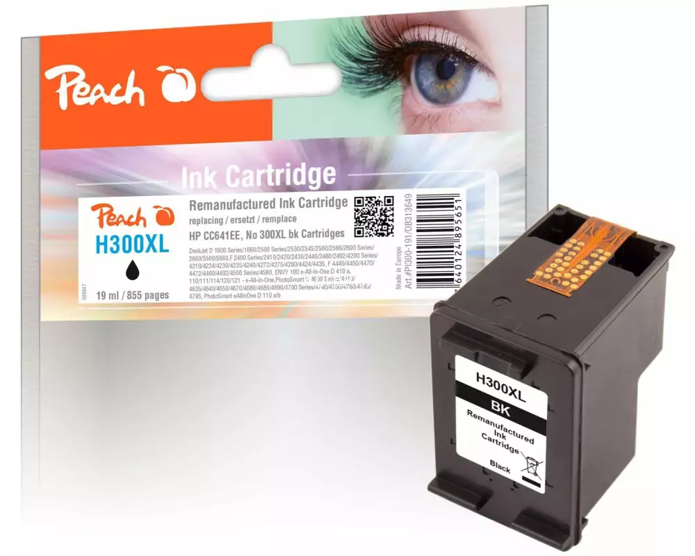 Peach Tinte HP Nr. 300XL (CC641EE) Black