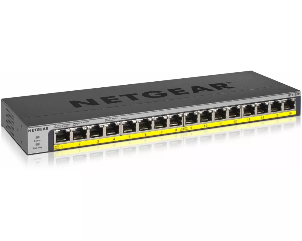 Netgear PoE+ Switch GS116PP 16 Port