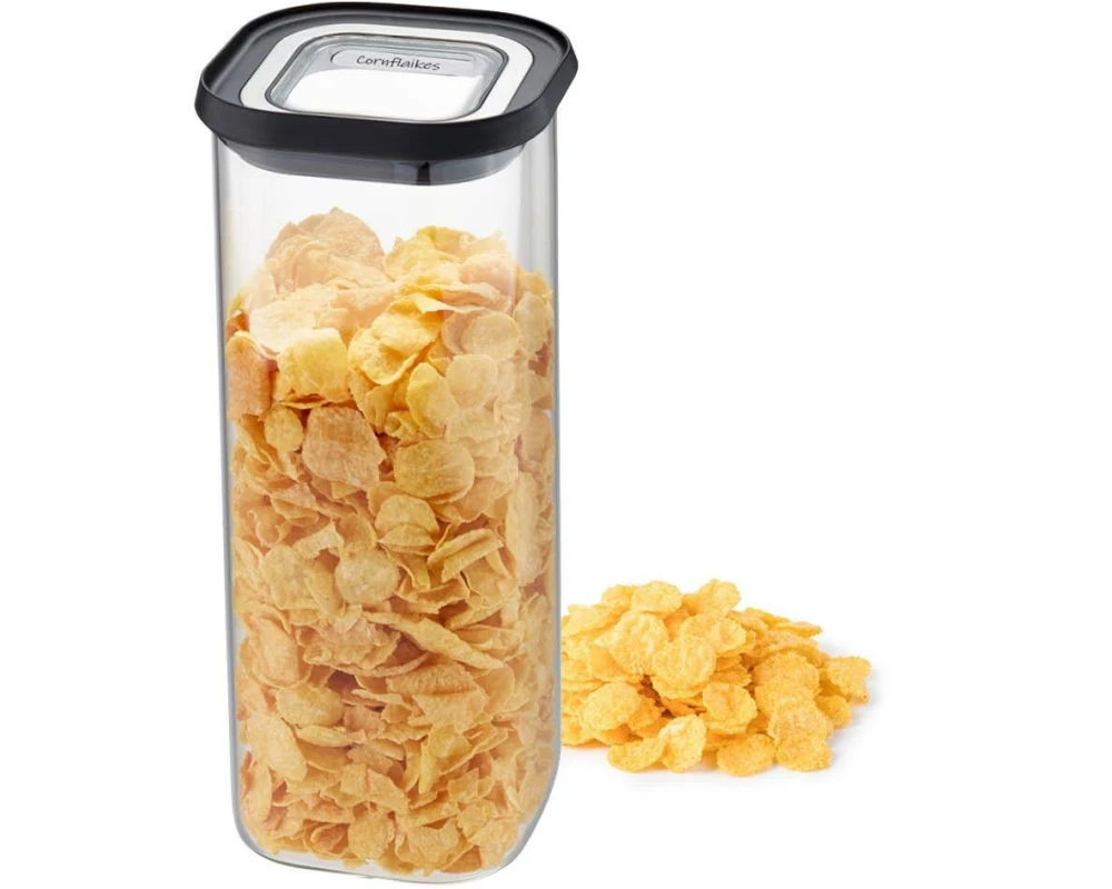 GEFU Vorratsdose Pantry 1.9 l, Transparent/Schwarz