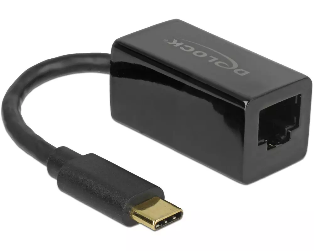 Delock Netzwerk-Adapter USB-C – RJ45 1Gbps, Schwarz