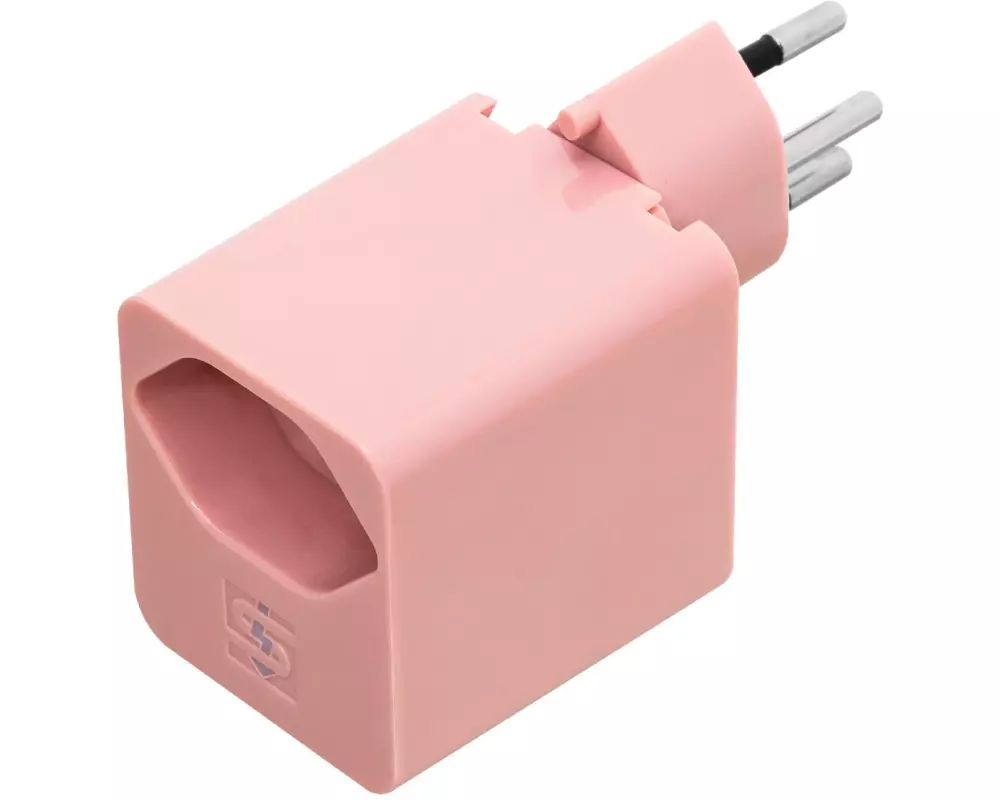 STEFFEN Klappstecker 1xT13, mit USB C 5 V/3.0 A PD Rosa