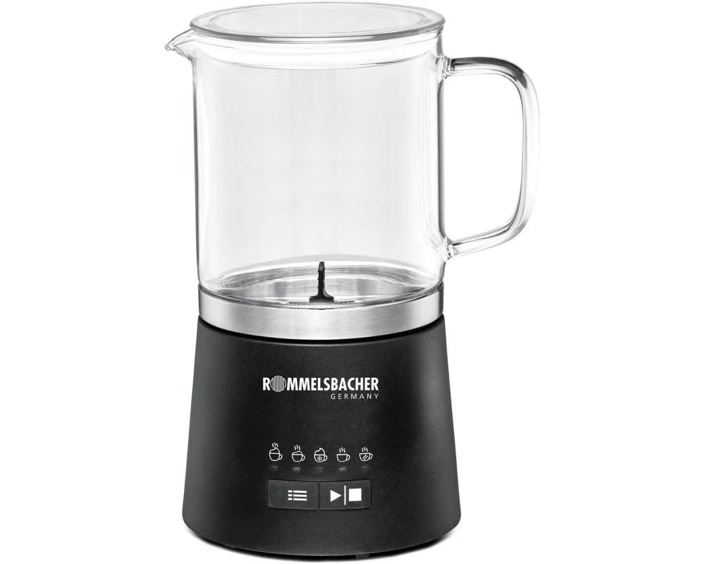 Rommelsbacher Milchschäumer MS625, Schwarz/Transparent