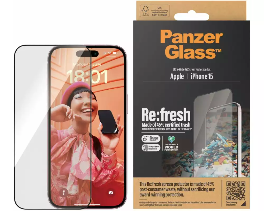 Panzerglass Displayschutz Refresh iPhone 15