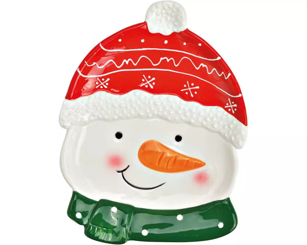 G. Wurm Teller Schneemann 3D 17 x 21 cm